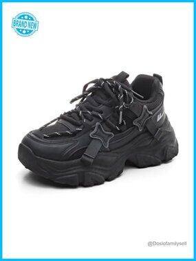Platform Sneakers Breathable Mesh Thick Sole Running Shoes Casual